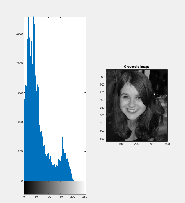 Distribution of pixel intensities